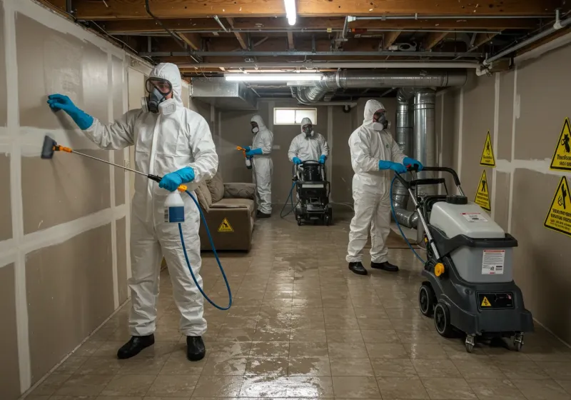 Basement Moisture Removal and Structural Drying process in Valley Hill, NC